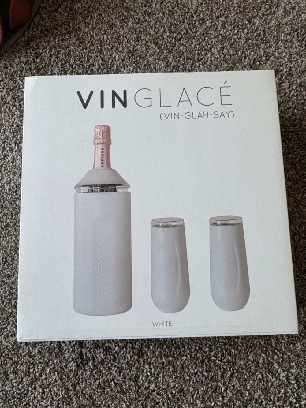 White Insulated Wine Cooler and Tumblers Set